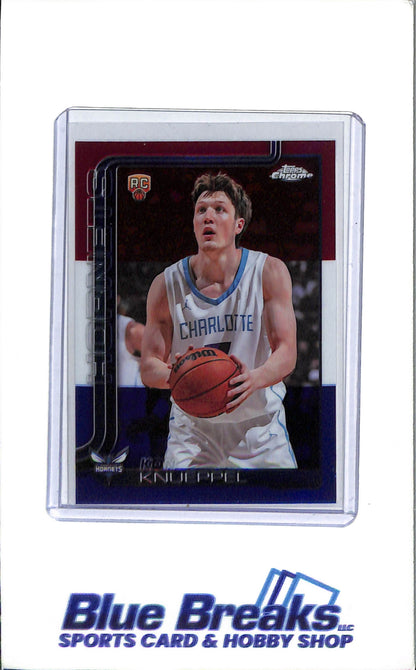 2025 Topps Chrome - Red Whight Blue - Kon knueppel - Rookie - #254 - Basketball - Charlotte Hornets - drop