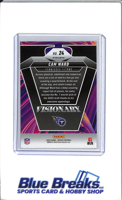 2025 Panini - Mosaic - Visionary - Cam Ward - Rookie - Tennessee Titans - Drop