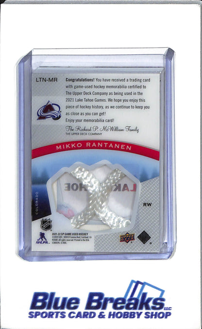 2021-22 Upper Deck Lake Tahoe - SP Game Used - #LTN-MR - Mikko Rantanen - 25-25 - drop