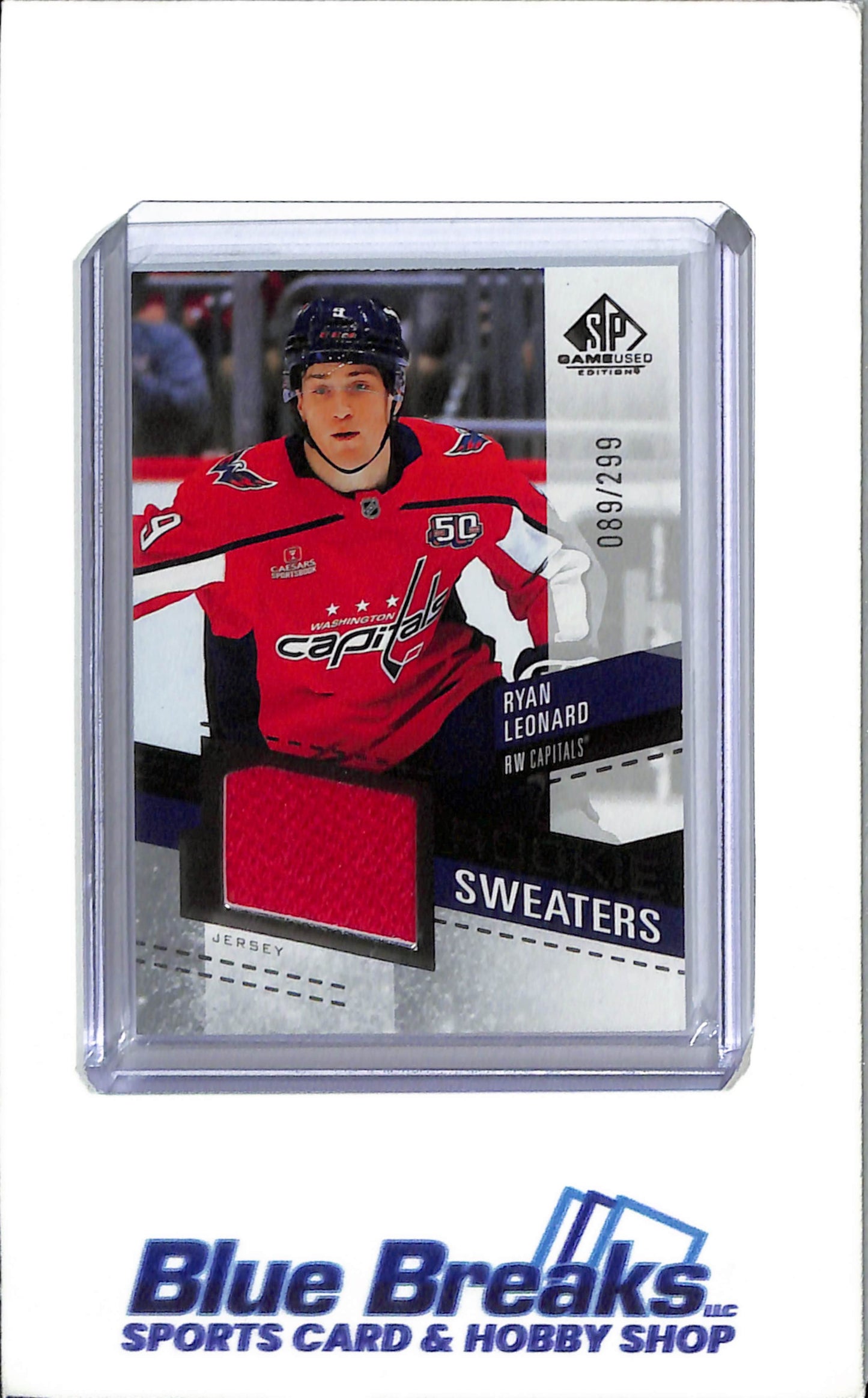 2025-26 Upper Deck - SP Game Used Rookie Sweaters - Ryan Lenard - #RS-RL - Patch - 89-299 - Hockey - RW Capitals - Drop