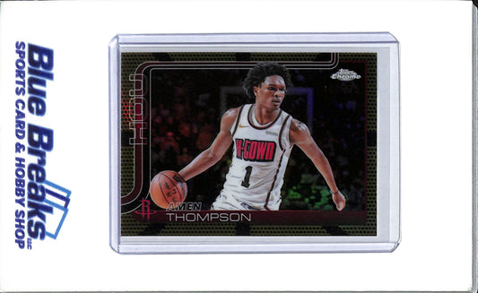 2025 Topps Chrome - Yellow Ray Wave Refractor - Amen Thompson - #17 - 149/275 - Basketball - Houston Rockets