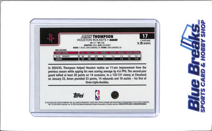 2025 Topps Chrome - Yellow Ray Wave Refractor - Amen Thompson - #17 - 149/275 - Basketball - Houston Rockets