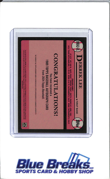 2024 Topps -1989 Topps Autograph - Derrek Lee - #89BA2-BL - Baseball - Chicago Cubs - Drop