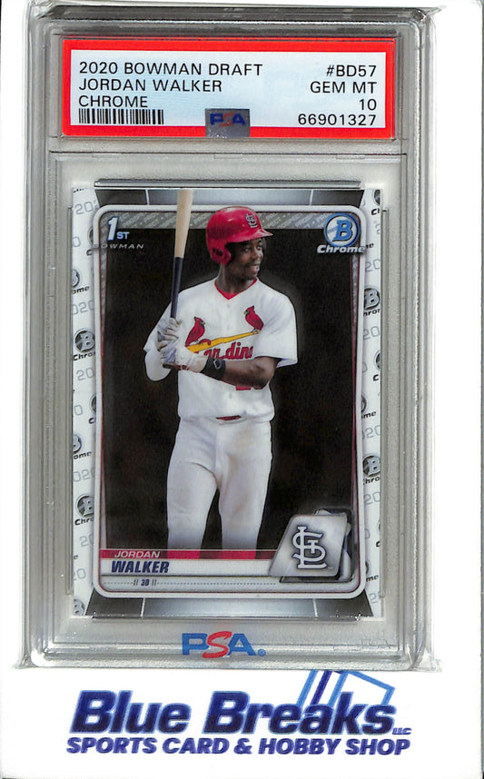 2020 Bowman Draft - Chrome - Jordan Walker - #BD57 - Baseball - St. Louis Cardinals - PSA 10 - Drop