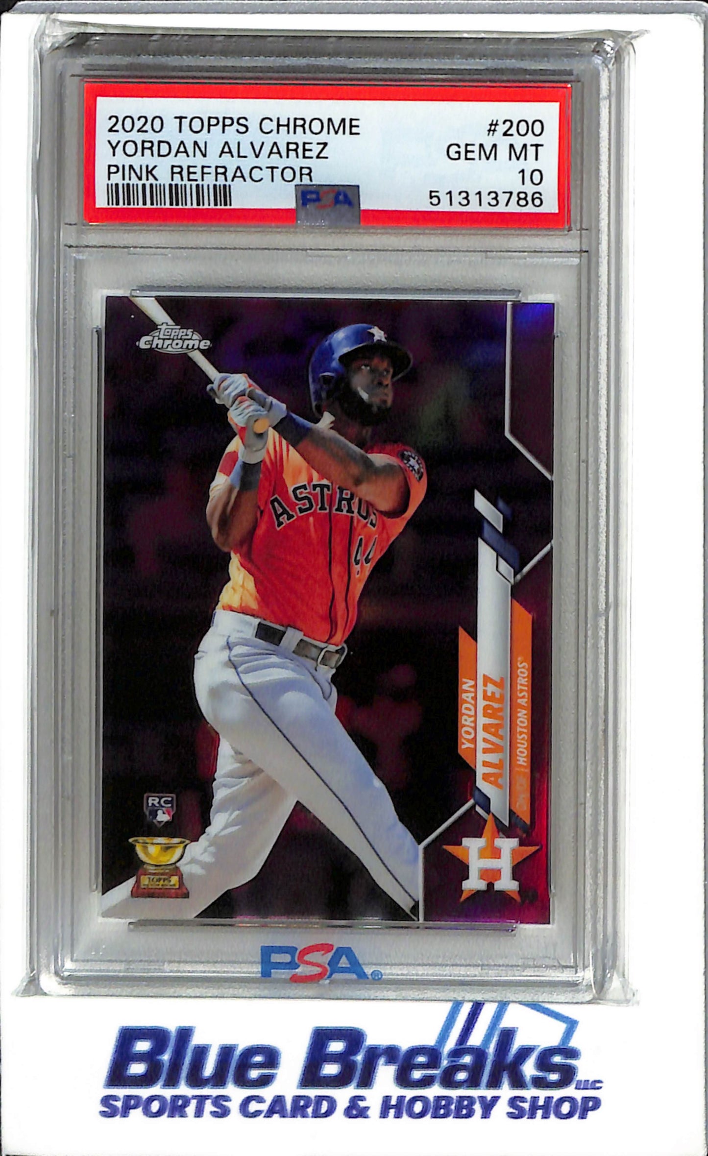 2020 Topps Chrome - Pink Refractor - Yordan Alvarez - #200 - Baseball - Houston Astros - PSA 10 -Drop
