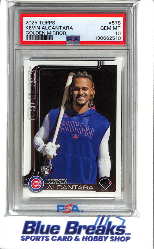 2025 Topps Kevin Alcantara - Golden Mirror - Kevin Alcantara - #578 - Baseball - Chicago Cubs -PSA 10 - Drop