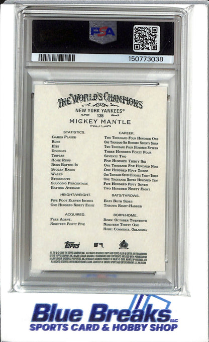 2009 Topps - Allen & Ginter - Mickey Mantle - #136 - PSA 9 - Baseball - New York Yankees
