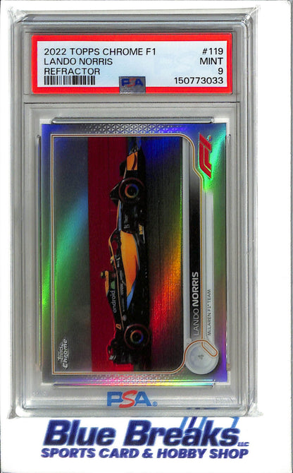 2022Topps Chrome F1 - Refractor - Lando Norris - #119 - F1- Formulas 1 - Racing - PSA 9 - Drop