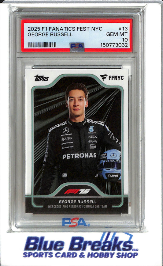 2025 F 1 Fanatics Fest NYC - George Russell - #13 - F1 - Formula 1 - Racing - PSA 10 - Drop