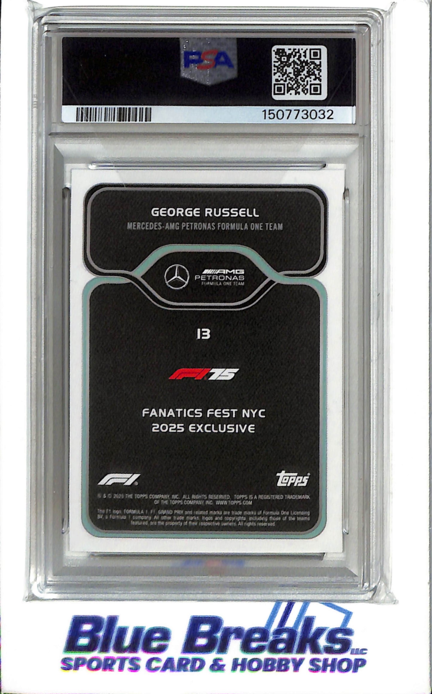 2025 F1 Fanatics Fest NYC - George Russell - #13 - PSA 10 - F1 - Formula 1 - Racing