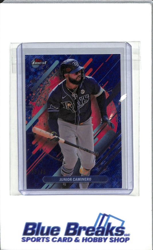2025 Topps Finest - Blue Checkerboard Refractor - Junior Caminero - #266 - 39-49 -Baseball - Tampa Bay Rays - Drop