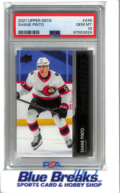 2021 Upper Deck - Shane Pinto - #246 - Hockey - Senators - PSA 10 - Drop