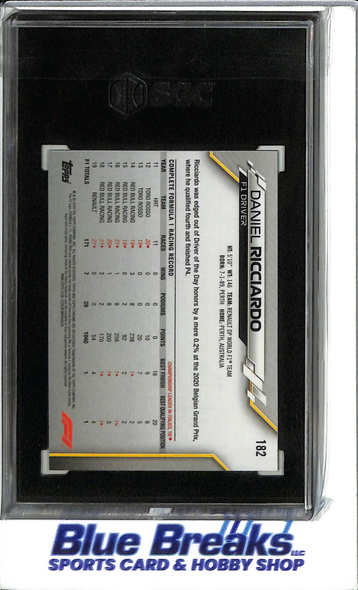 2020 Topps Chrome F1 - Daniel Ricciardo - # 182 - F1 - Formula 1 - Racing - SCG 10
