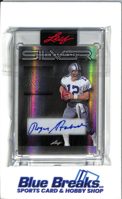 2024 Leaf - Electrum - Silver - Roger Strubach - Gold - Troy Aikman - Dual auto 1-10 - #SG-17 - Football - Cowboys -Drop