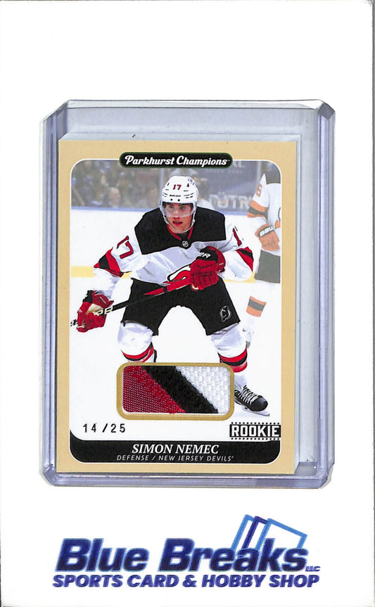 2023-24 Upper Deck - Parkhurst Champions - 3 Cooler Patch 14-25 - Simon Nemec - #16 - hockey - NHL - New Jersey Devils - Drop