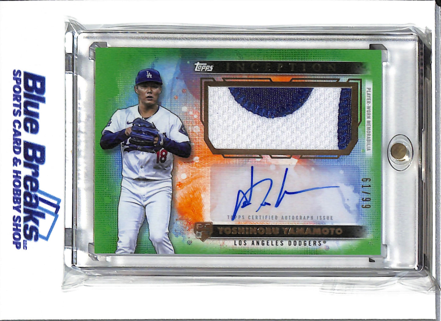 2024 Topps - Inception - Yoshinobu Yamamoto - auto - relic - 61/99 - RC - #APC-YY - baseball - Los Angeles Dodgers - drop