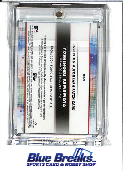 2024 Topps - Inception - Yoshinobu Yamamoto - auto - relic - 61/99 - RC - #APC-YY - baseball - Los Angeles Dodgers - drop