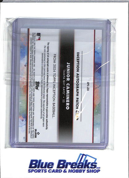 2024 Topps - Inception - Junior Caminero - auto - relic - 20/50 - #APC-JCA - Baseball - Tampa Bay Rays - drop