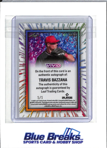 2025 Leaf - Vivid - Travis Bazzana - auto - 1/1 - #BA-TB1 - Baseball - Guardians - drop