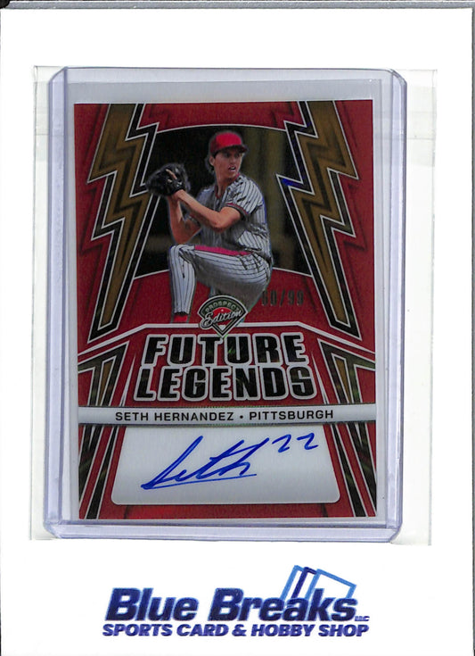 2025 Panini Prospect - Future Legends Auto 60-99 -Seth Hernandez - # FLS-SH - Baseball - Pittsburgh Pirates