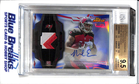 2014 Topps Finest - Rookie Patch Auto - Blue Refractor - Mike Evans - Beckett 9.5 - 05/99 - #RAP-ME - Football - Buccaneers