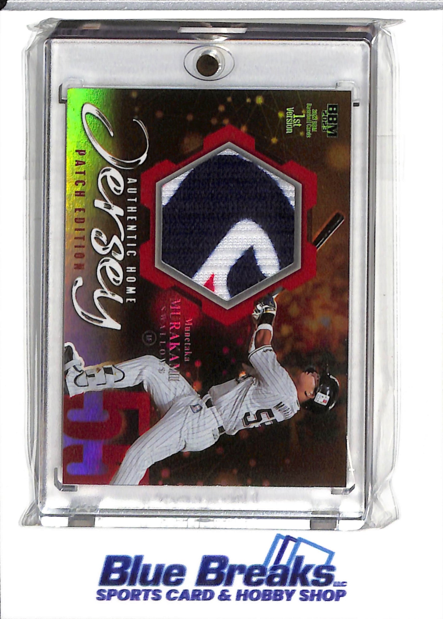 2023 BBM - 1st Version - Authentic Home Jersey - Patch Edition - Foil - Munetaka Murakami - 20/20 - #M3 - Baseball - Swallows - drop