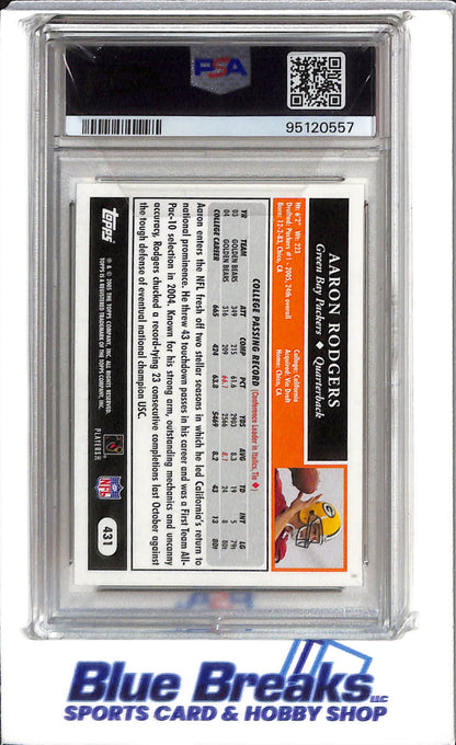 2005 Topps - 50th Anniversary - Rookie Card - Aaron Rodgers - PSA10 - #431 - Football - Packers - drop