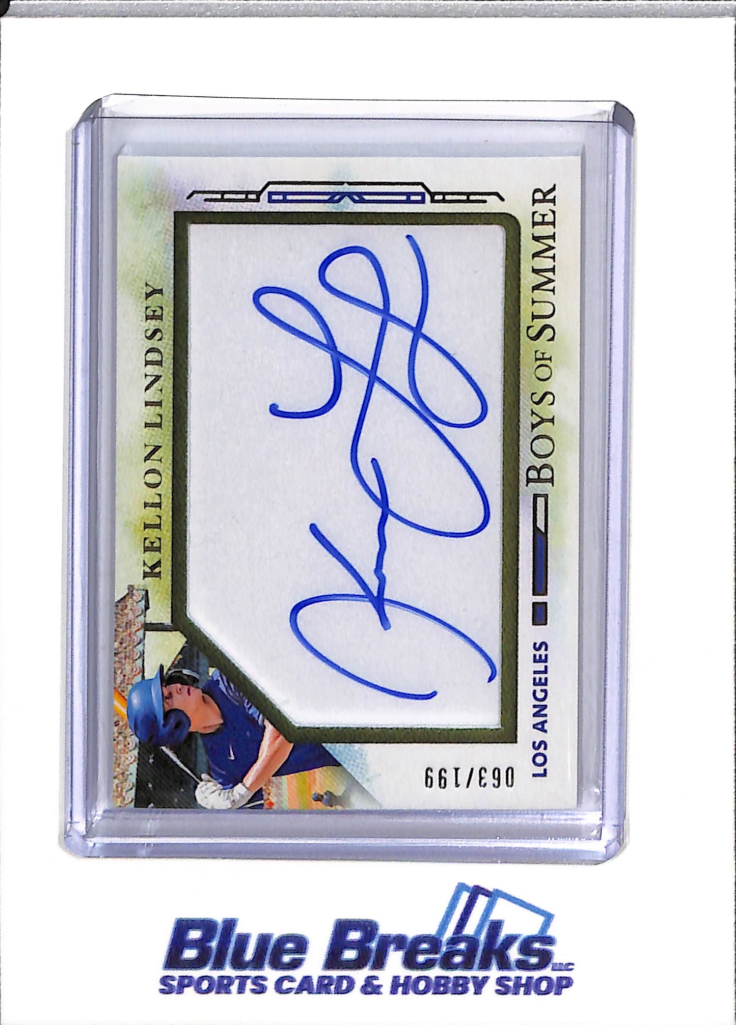 2025 Panini - Boys of Summer - Auto - Kellon Lindsey - 063/199 - #21 - Baseball - Dodgers - drop