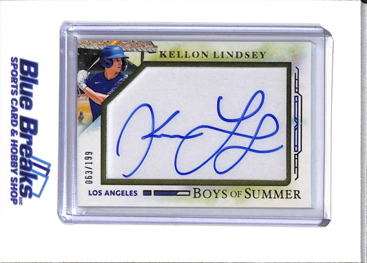 2025 Panini - Boys of Summer - Auto - Kellon Lindsey - 063/199 - #21 - Baseball - Dodgers