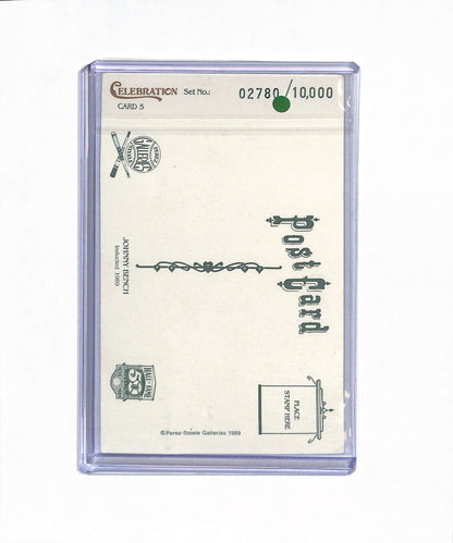 1989 - Celebration - Card 5 - Perez Steele Galleries - Post Card - Hall of Fame 50 - Johnny Bench - #02780/10,000 - Baseball - Reds - drop