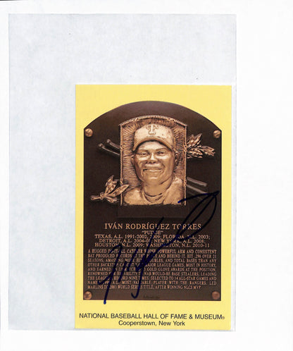 2017 - National Baseball Hall of Fame and Museum - Auto - Ivan Rodriguez Torres - Pudge - #AM62774 - JSA Authentication - Baseball - Nationals - drop