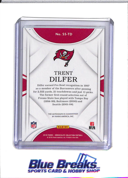 2018 Panini - Immaculate Collection - Auto - Trent Dilfer - 98/99 - #SS-TD - Football - Buccaneers - drop