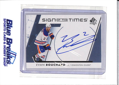2022-23 Upper Deck - Sign of the Times - Auto - Evan Bouchard - #SOTT-EB - Ice Hockey - Oilers - drop