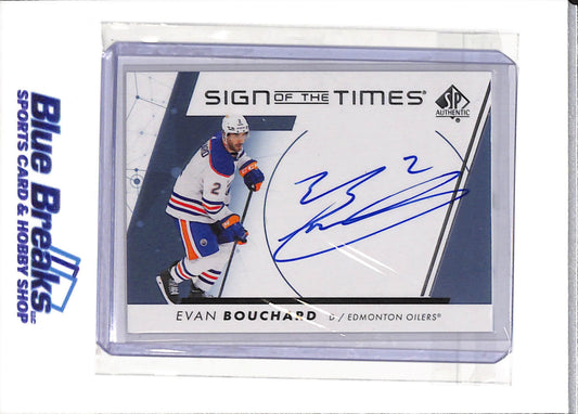 2022-23 Upper Deck - Sign of the Times - Auto - Evan Bouchard - #SOTT-EB - Ice Hockey - Oilers