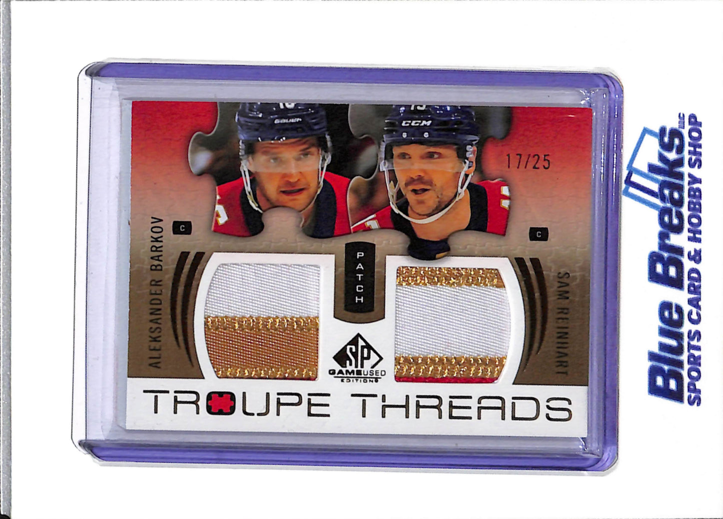 2025-26 Upper Deck - Troupe Threads - Game Used Patch - Aleksander Barkov and Sam Reinhart - 17/25 - #TT-BR - Ice Hockey - Panthers - drop