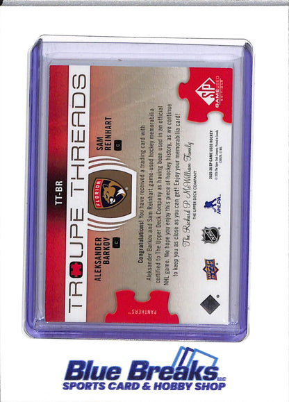 2025-26 Upper Deck - Troupe Threads - Game Used Patch - Aleksander Barkov and Sam Reinhart - 17/25 - #TT-BR - Ice Hockey - Panthers - drop