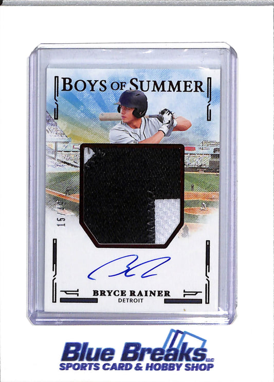 2025 Panini - Boys of Summer - Relic Auto - Bryce Rainer - 15/49 - #JMS-BR - Baseball - Tigers