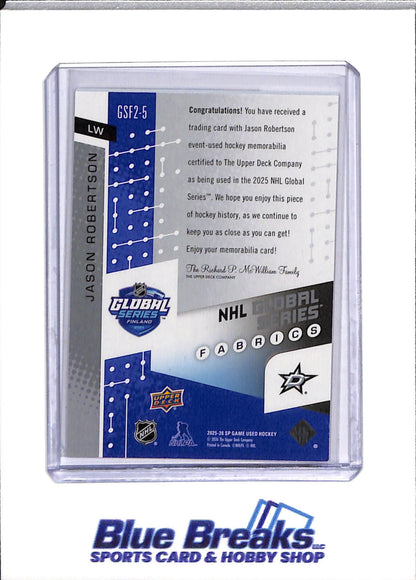 2025-26 Upper Deck - Global Series Fabrics - Finland - Relic - Jason Robertson - #GSF2-5 - Ice Hockey - Stars - drop