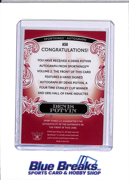 2020 Sports Kings - Autographs - Denis Potvin - 43/50 - #A58 - Ice Hockey - Islanders - drop