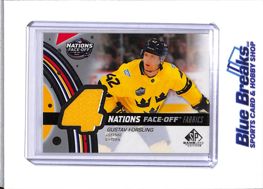 2025-26 Upper Deck - Nations Face Off Fabrics - Game Used Editions - Gustav Forsling - #4N-GF - Ice Hockey - Sweden