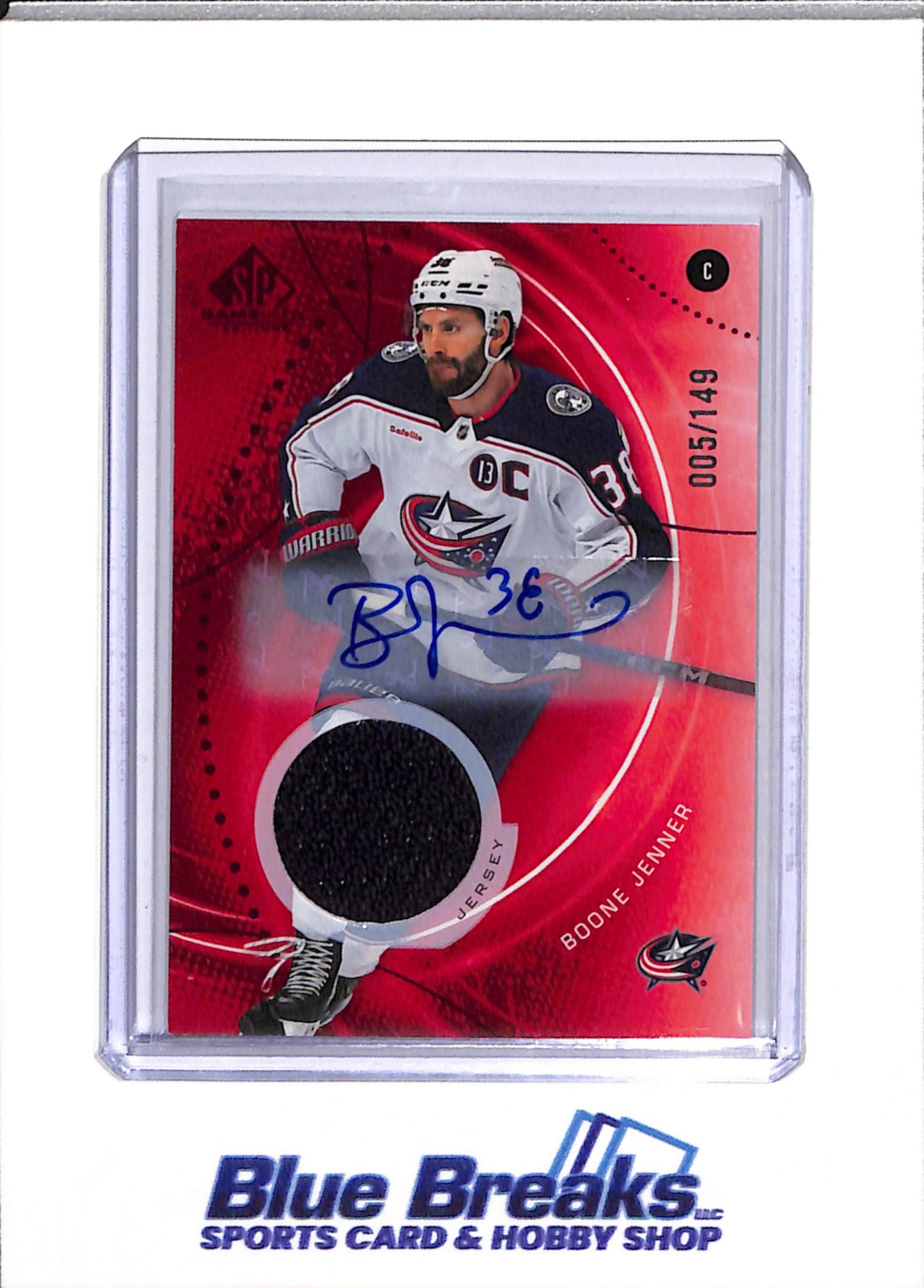 2025-26 Upper Deck - Game Used Edition - Red Autograph Jersey - Boone Jenner - 005/149 - #79 - Ice Hockey - Avalanche - drop