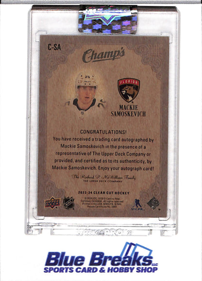 2023-24 Upper Deck - Champs - Auto - Rookie - Mackie Samoskevich - #C-SA - Ice Hockey - Panthers - drop