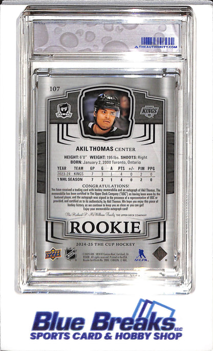 2024-25 Upper Deck - Rookie Auto Patch - The Cup - Base Set - Akil Thomas - 057/249 - #107 - Ice Hockey - Kings - drop