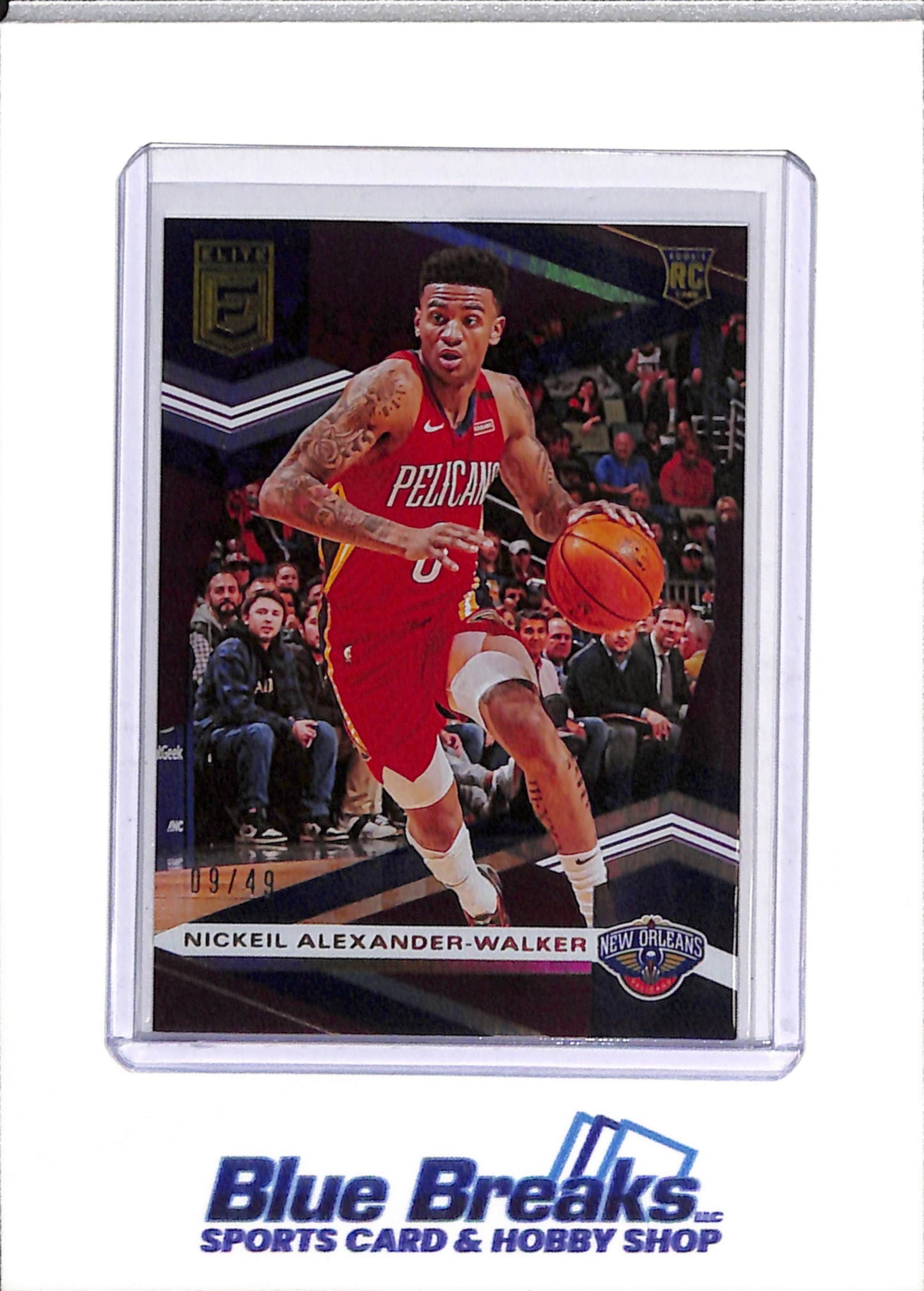 2019-20 Panini - Elite - Rookie Card - Purple Foil - Nickeil Alexander-Walker - 09/49 - #104 - Basketball - Pelicans - drop