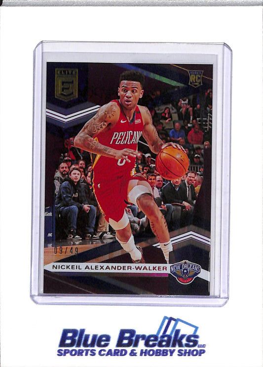 2019-20 Panini - Elite - Rookie Card - Purple Foil - Nickeil Alexander-Walker - 09/49 - #104 - Basketball - Pelicans