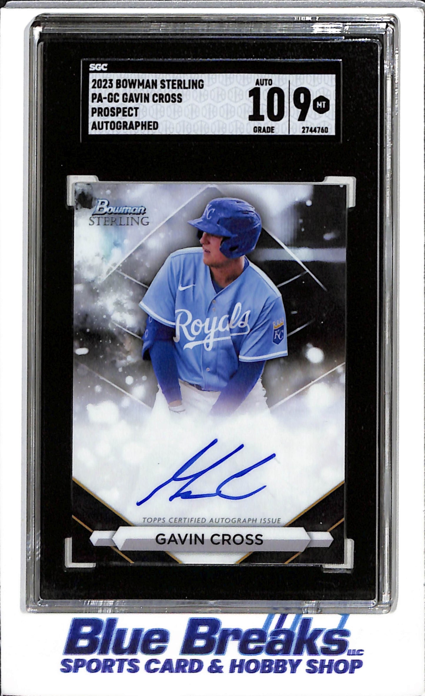 2023 Topps - Bowman Sterling - Autographed - Gavin Cross - SGC9 - #PA-GC - Baseball - Royals - drop