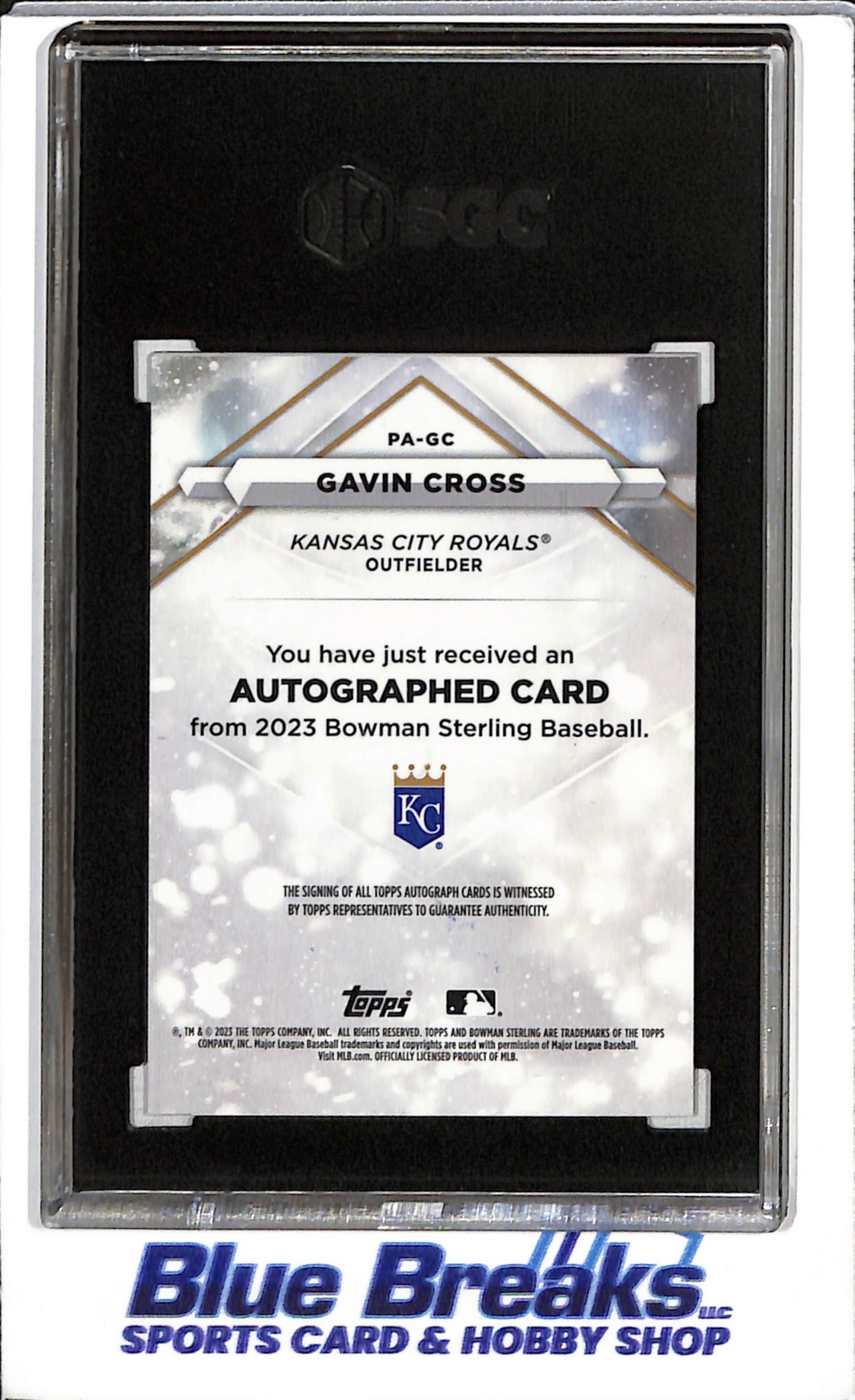 2023 Topps - Bowman Sterling - Autographed - Gavin Cross - SGC9 - #PA-GC - Baseball - Royals - drop