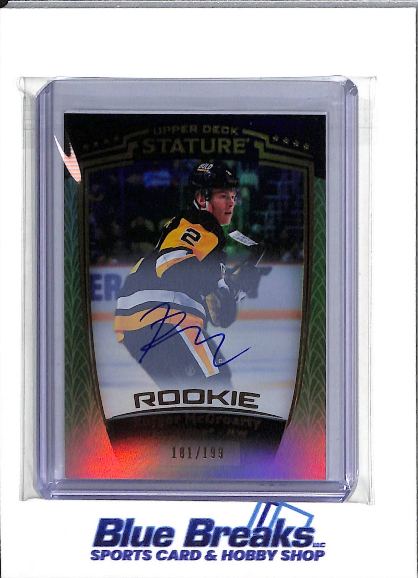 2024-25 Upper Deck - Stature Rookie Auto - Green Foil - Rutger McGroarty - 181/199 - #39 - Ice Hockey - Penguins - drop