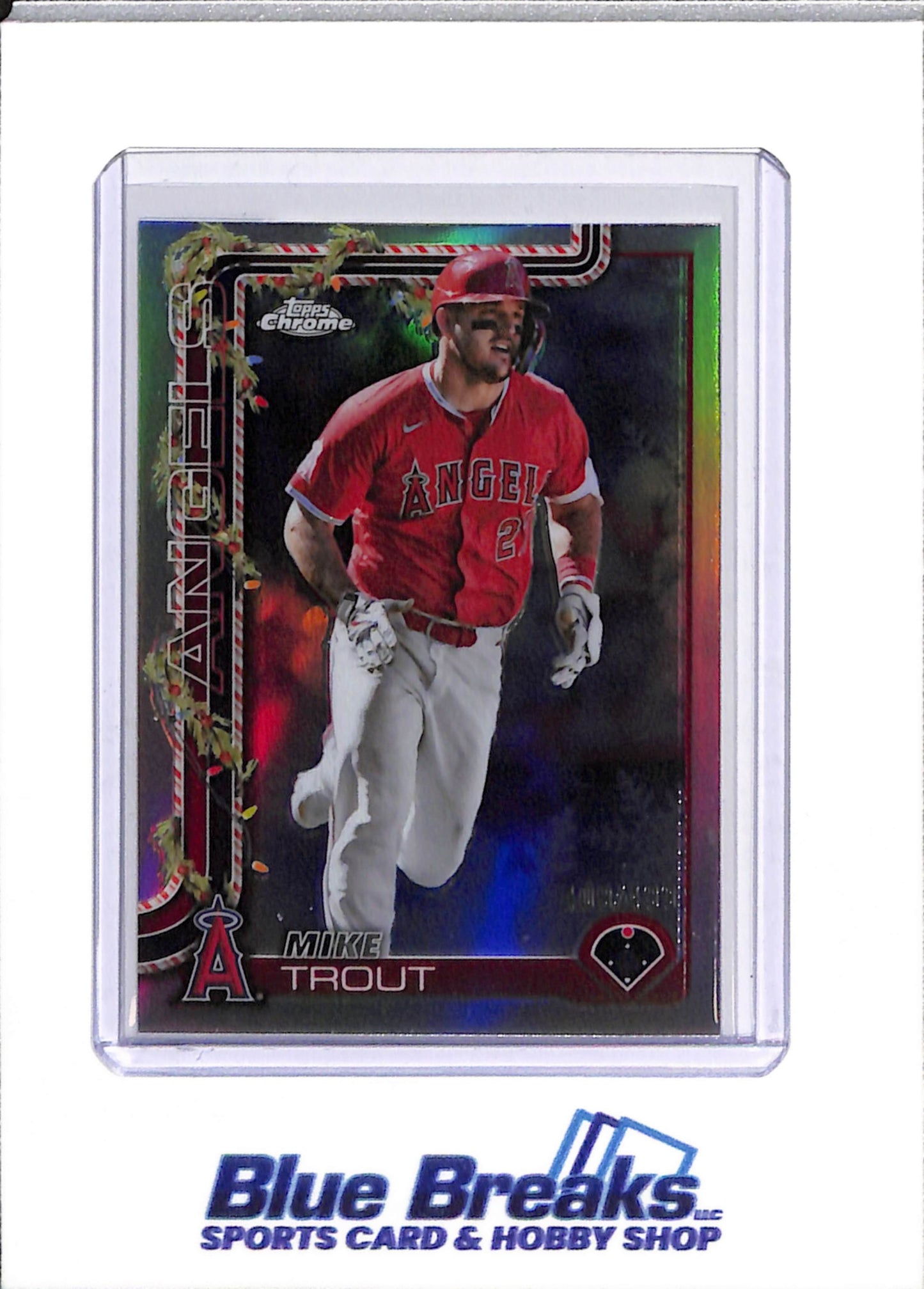 2025 Topps - Chrome - Holiday Foil - Mike Trout - 409/499 - #HC50 - Baseball - Angels - drop