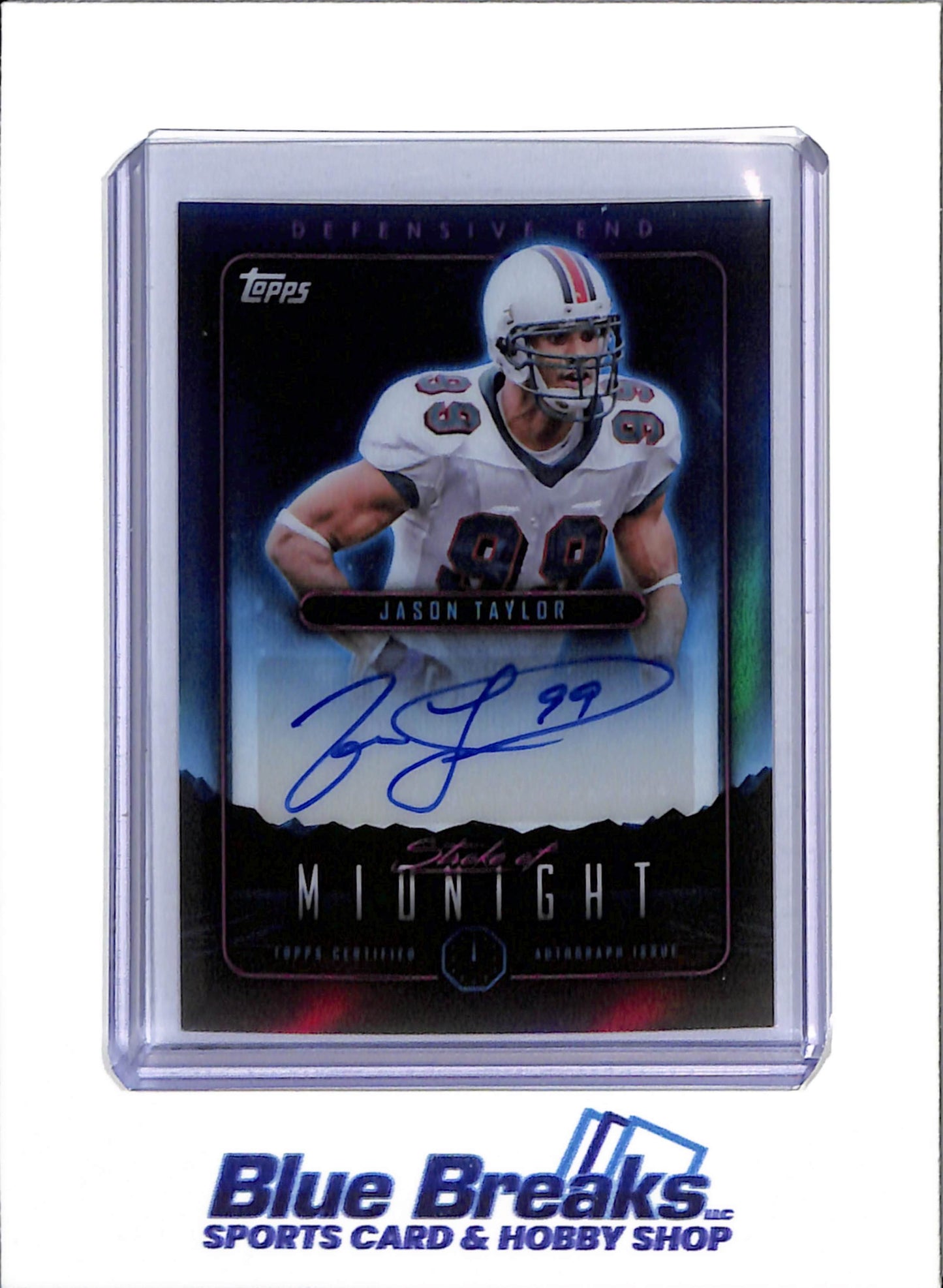 2024 Topps - Stroke of Midnight - Auto - Blue Foil - Jason Taylor - #SMA-JTA - Football - Dolphins - drop